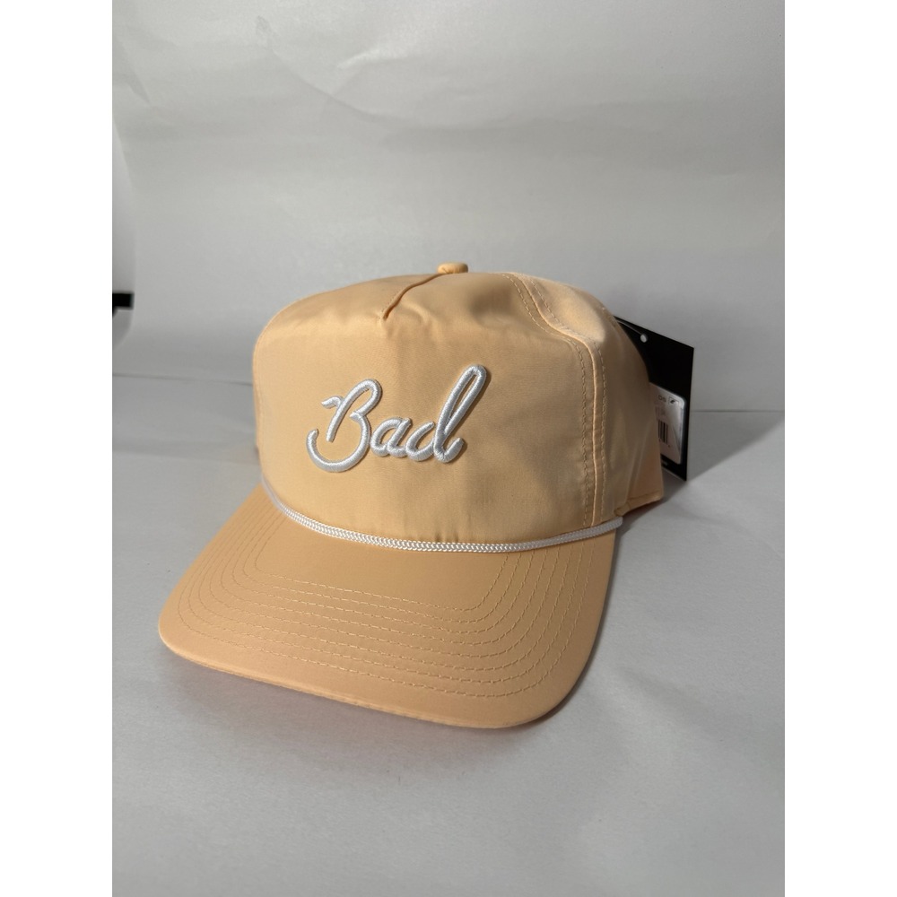 Bad Birdie Golf Hat Peach Apricot Rope Snapback Script Logo 5 Panel Mens OS NEW
